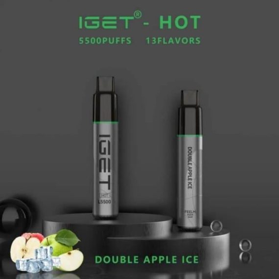 IGET HOT 5500 Puffs Double Apple Ice 2PCS